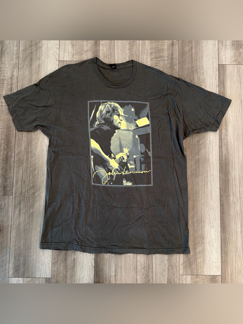 Tultex Black Short Sleeve Tee with Yellow Graphic